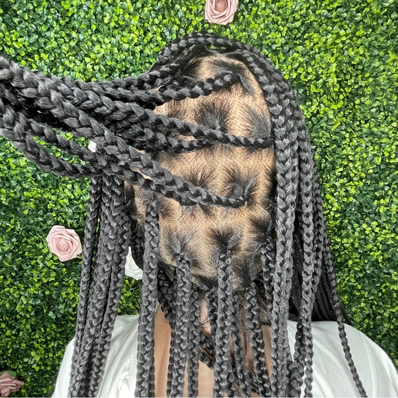 36" HD Full Lace closure Knotless Box Braided Wig - Picture 6 of 10